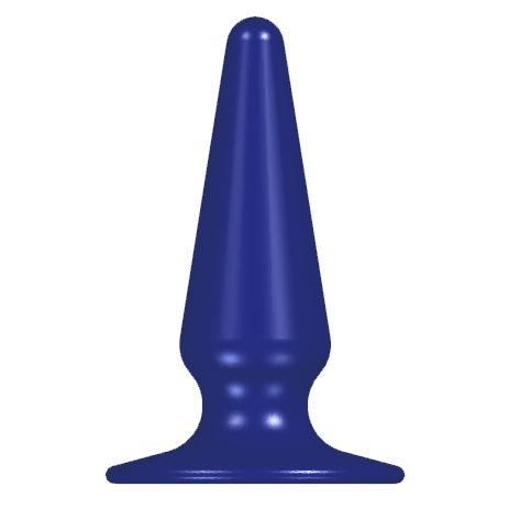 Ein Buttplug oder Analplug, den sich eine Person für die anale Selbstbefriedigung in den Anus einführen kann.